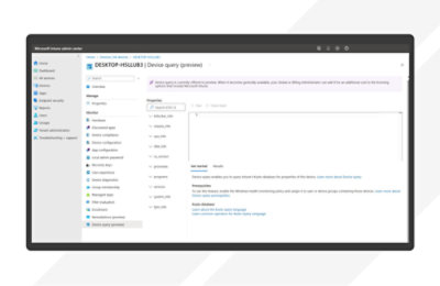 A computer screen with a message of device querry preview