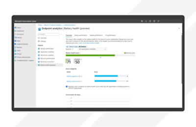 A screenshot of a endpoint analytics battery health preview screen