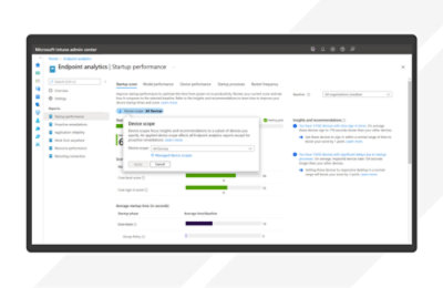 A screenshot of a endpoint analytics startup performance screen