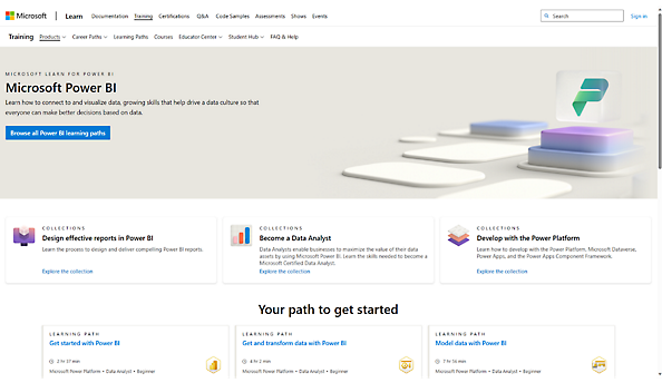 Screenshot of Microsoft powerBi