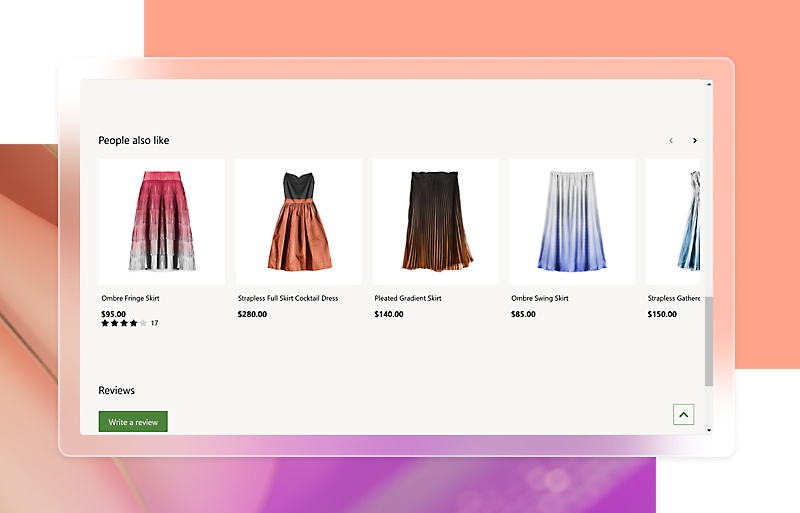 A screenshot of a clothing store