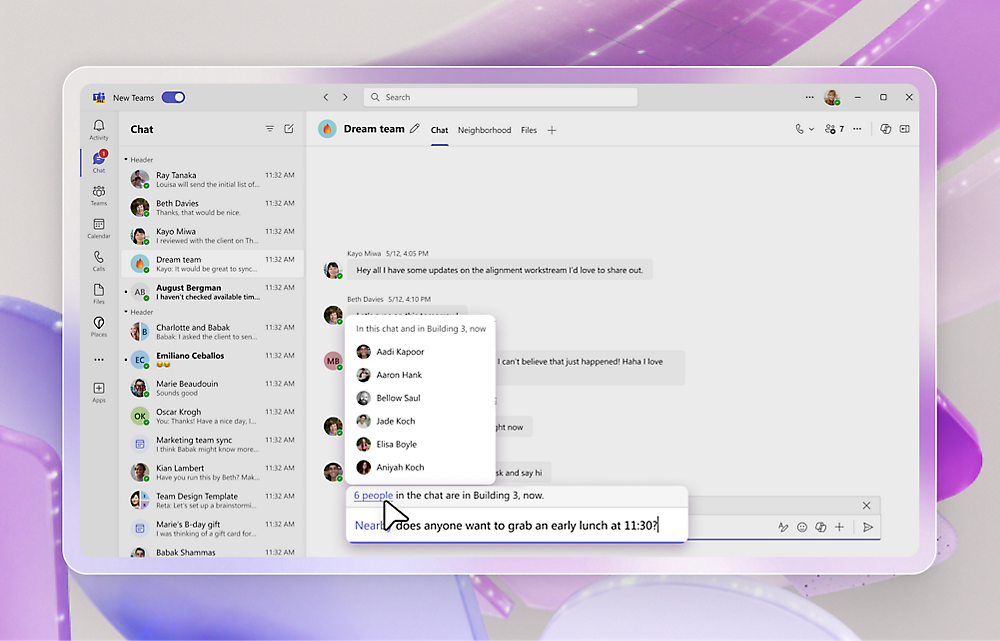 A screenshot of a computer desktop displaying an open messaging app with several active conversations