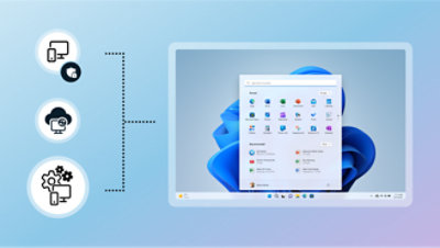 Écran d’ordinateur avec différentes icônes.
