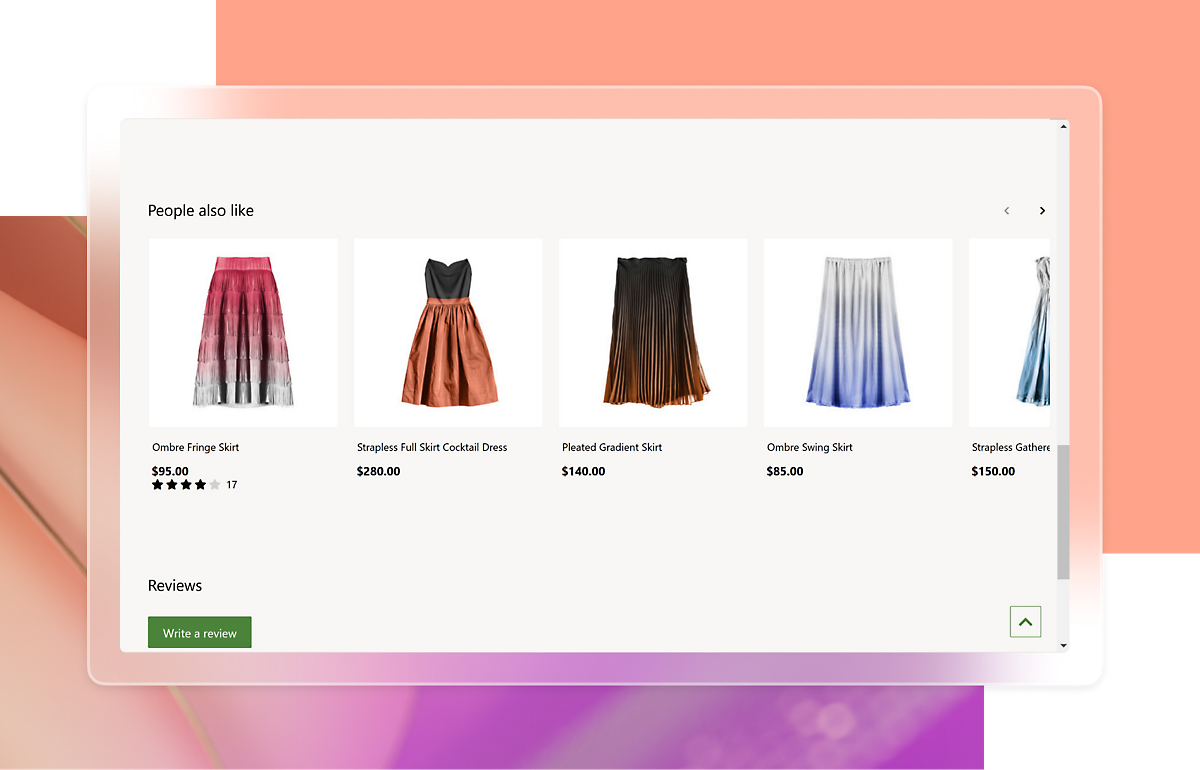A screenshot of a clothing store