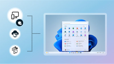 Écran d’ordinateur avec différentes icônes.