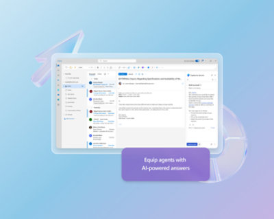 Kuva, jossa näkyy keskustelu Copilot for Servicessä.
