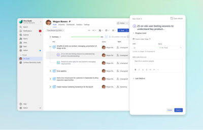 비즈니스 목표 관리 및 달성에 대한 효과적인 목표를 체크 인하세요.