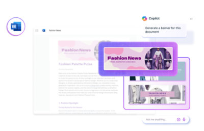A Microsoft Word document displaying 'Fashion News' is open.