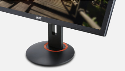 Close up view of the Acer XF monitor stand.