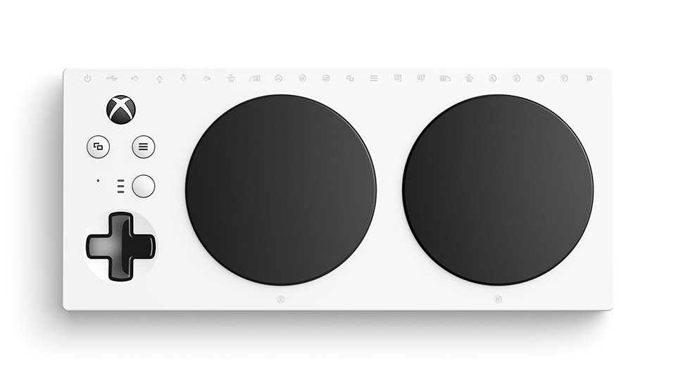 Top view of Xbox Adaptive Controller.