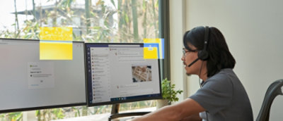 A man working on a desktop