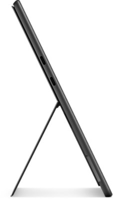 Side view of replacement kickstand attached to a Surface Pro 9 in Graphite.