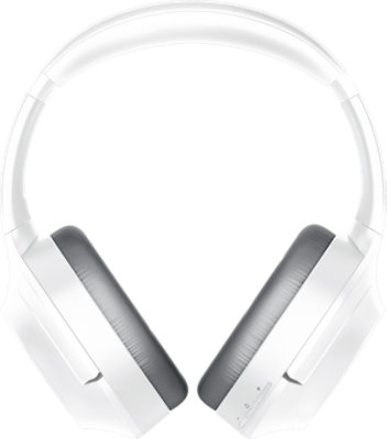 Front view of a Razer Opus X Mercury Edition Headset.