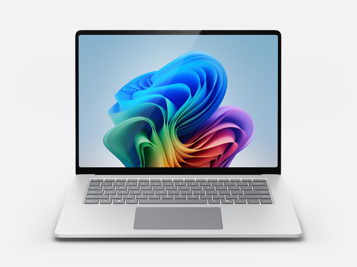 A Surface Laptop, Copilot+ PC, 15-inch in the color Platinum.