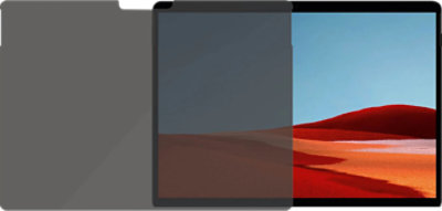 PanzerGlass Surface Pro X および Pro 8 プライバシー スクリーン プロテクターを上から見た図。