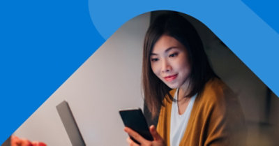 A person looking at a mobile phone