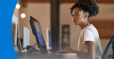 A person working at their desk.