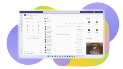La aplicación Llamadas en Teams donde el usuario recibe una llamada.
