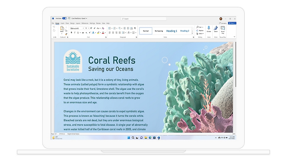 A Word document named Perennials Plant Sciences with diagrams of plants.- Microsoft 365