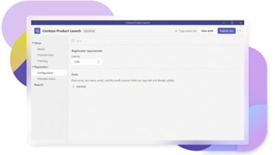 Nakonfigurovaná kapacita webináře v Teams pro 1 000 zaměstnanců