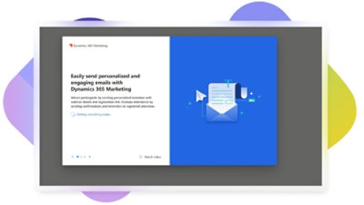 Místní nabídka s výzvou k odeslání přizpůsobených e-mailů pomocí nástroje Dynamics 365 Marketing