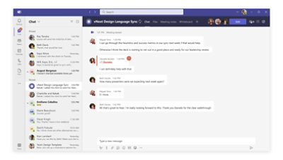A person working from their desk at home and using Teams.