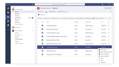 A person's desktop display of accessing the Shared files and using Teams.