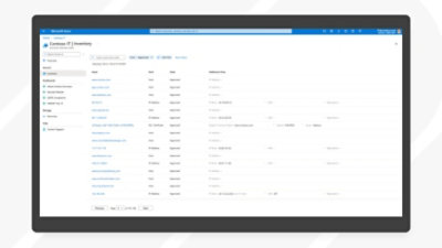 A Defender EASM inventory report in Azure including a list of approved assets.