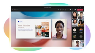 A Q&A Session being held over a Teams video call with a presenter and a presentation.