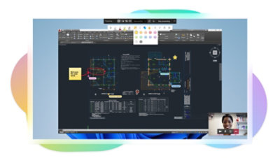 Annotations placed on content being shared by a presenter in a Teams call.
