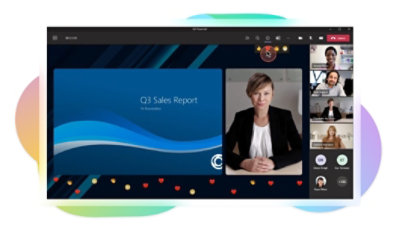 A Teams webinar for a Q3 Sales Report.