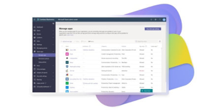 The Manage apps tab in Teams with a list of current apps being used.