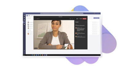  A video showing a Teams video call being transcribed in real-time.