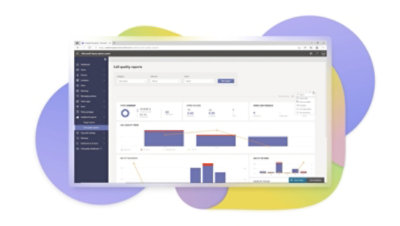 A video showing how to find and select call quality reports in Teams.