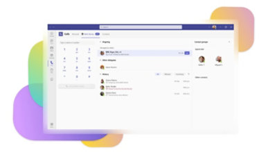 Die Seite „Anrufe“ in Teams mit Stellvertretern, Verlauf, Kontaktgruppen und weiteren Informationen