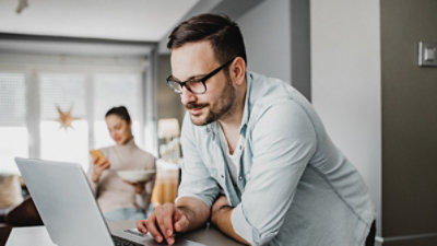A person using a tablet