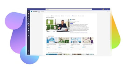 Un panel de inicio en Viva Learning en Teams.