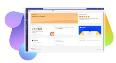 Un panel de inicio en Viva Insights in Teams.