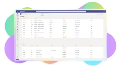 The statuses and wait times of scheduled and on-demand appointments in Teams.