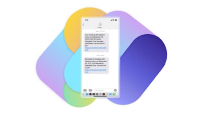 A text reminder for an upcoming appointment.