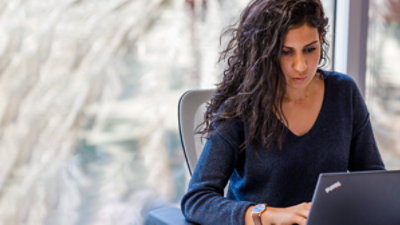 A person using a laptop