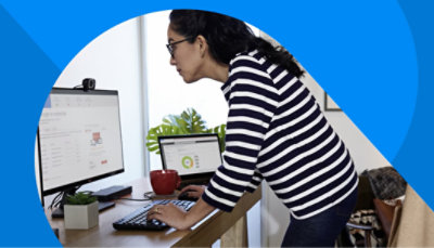 A person working at their desk.