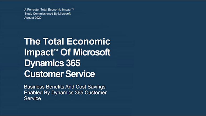 Microsoft Dynamics 365 Customer Servicen Total Economic Impact™ -tutkimus. 
