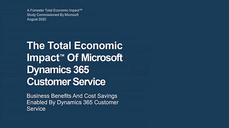 Microsoft Dynamics 365 Customer Service için Total Economic Impact™ çalışması. 