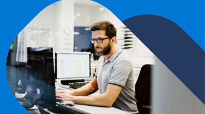 A person working at their desk.