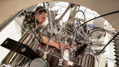 A person doing work on a quantum computer.