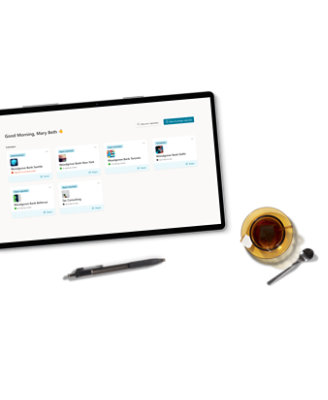 Ein Gerätebildschirm, auf dem Kalender verschiedener Anbieter in Bookings angezeigt werden