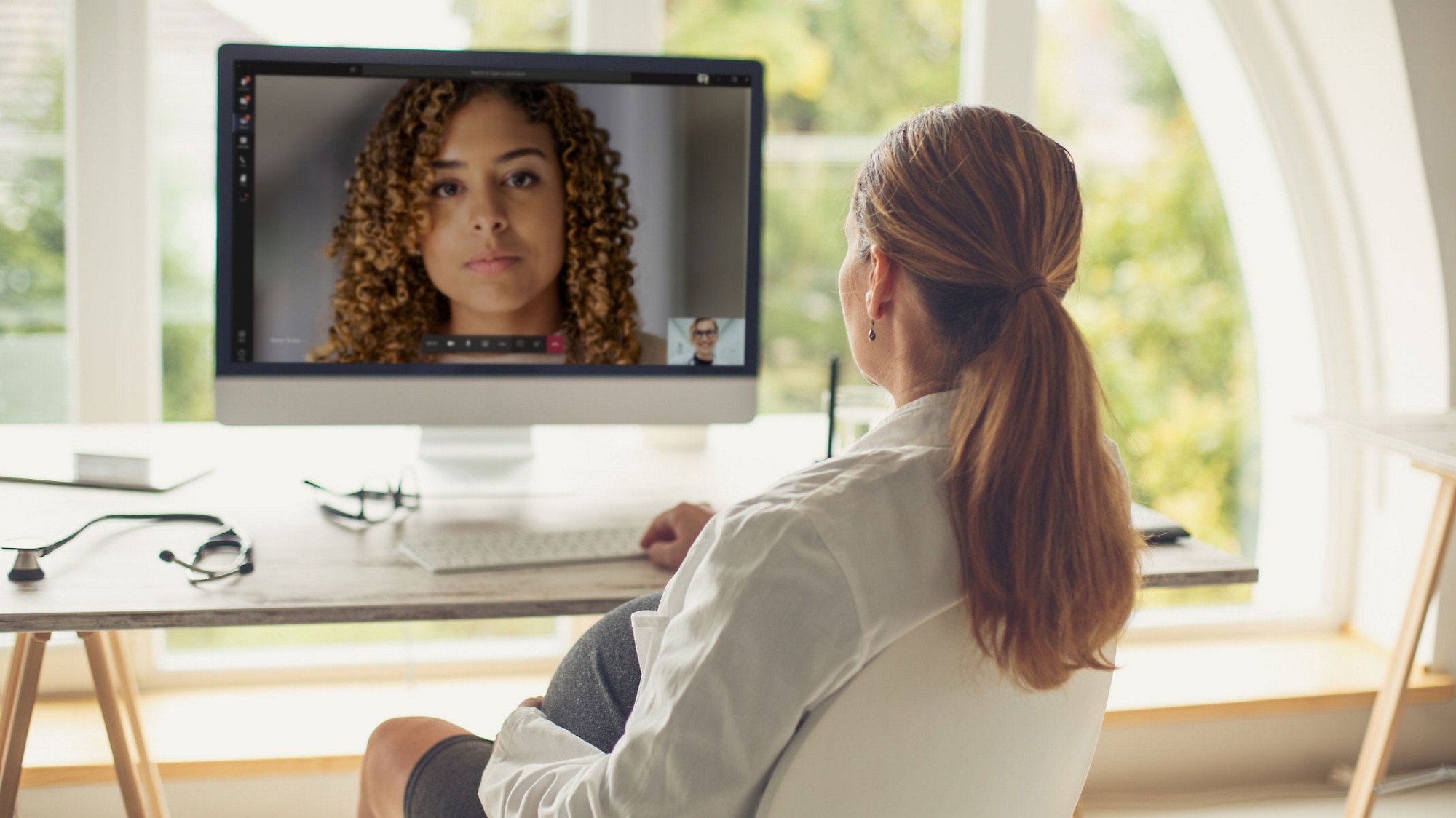 A Teams video call between a patient and a healthcare professional.