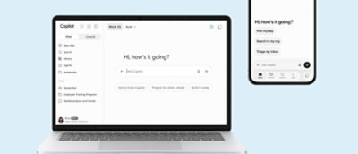 Copilot experience displayed on desktop, tablet, and mobile devices.