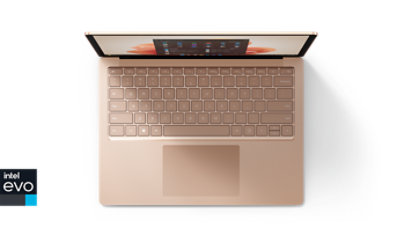 Back view of Surface Laptop 5 for Business in Sandstone.